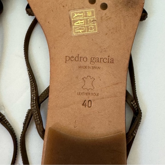 PEDRO GARGIA Esme Skinny Crystal Criss-Cross Sandal Strappy Brown Bronze - Picture 4 of 16